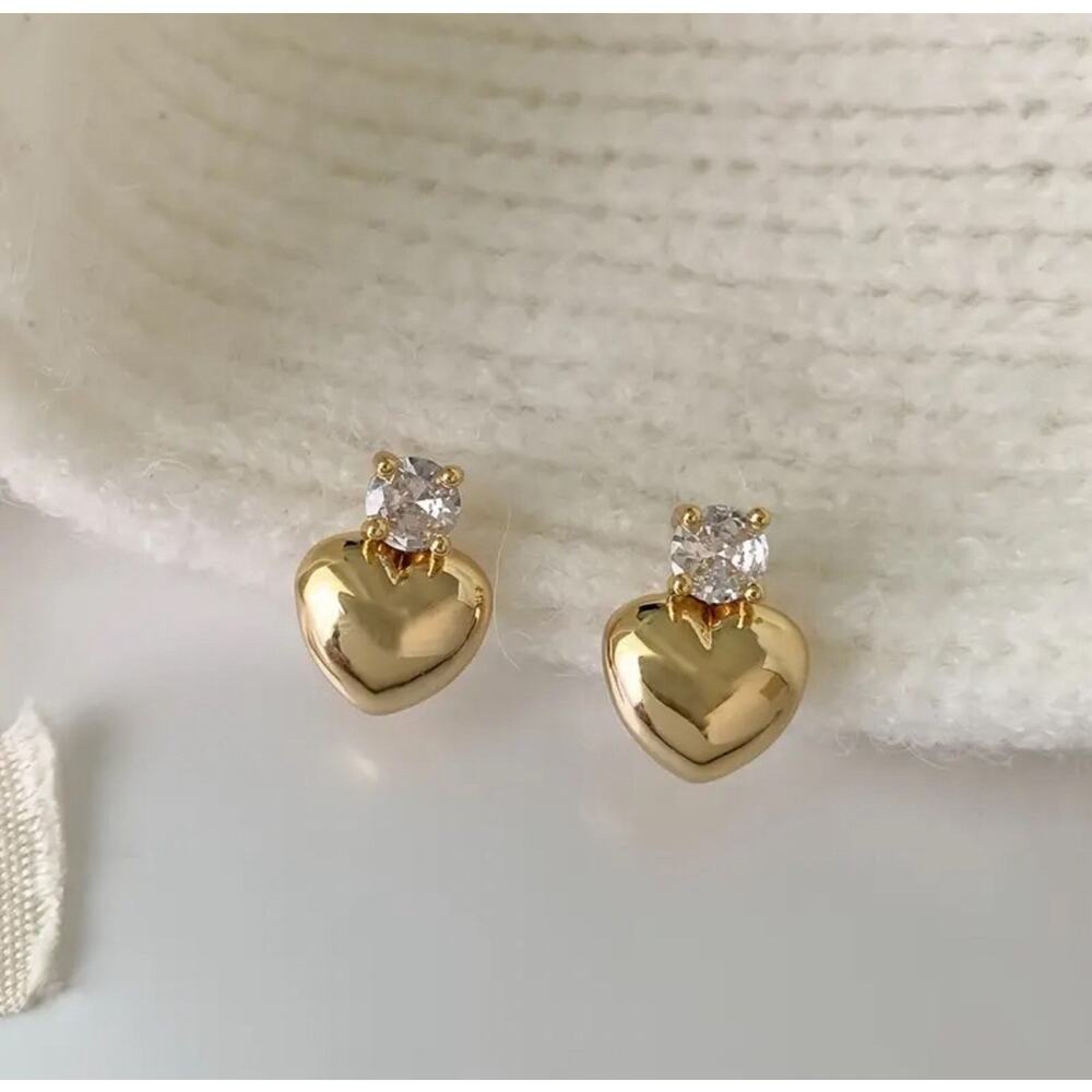 Crystal Heart Earrings Coquette Minimalist Earrings In a Unique Style